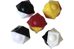TIPP-KICK Pelotas de Repuesto, 5 Piezas I Accesorios Originales Aptos para Todos Nuestros Juegos I Repuestos I Negro/Blanco y Rojo/Amarillo