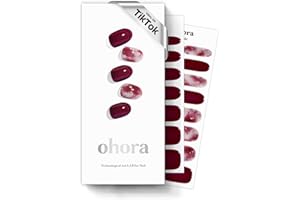 ohora Semi Cured Gel Nail Strips (N Mulberry) - Works with Any UV Nail Lamps, Salon-Quality, Long Lasting, Easy to Apply & Remove - Includes 2 Prep Pads, Nail File & Wooden Stick