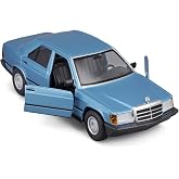 Burago Mercedes-Benz 190E 2.6 1987 Model Araba, 1:24 &Ouml;l&ccedil;ek, Mavi, Diecast Metal Oyuncak
