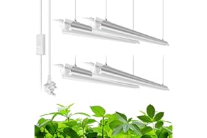 Barrina T8 Grow Lights for Indoor Plants, 4FT, 5000K Full Spectrum Grow Light, 168W(4 x 42W), Plant Grow Light, V-Shape with Reflector, Seeding, Linkable Design, 4 Packs