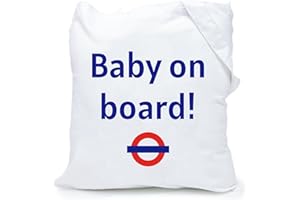 EMUWorks Baby On Board Tote Bag - Perfect London Underground Gifts for Women - Ideal Travel Bag for Her - Stylish Tote for Pregnant Women - Unique Gift for Female Travelers