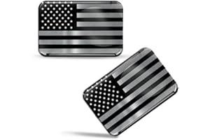 Biomar Labs® 2 x 3D Silicone Adesivi Resinati Bandiera Nazionale de USA United States Stati Uniti America Argento Flag Emblema per Auto Moto Finestrìno Scooter Bici Motociclo Tuning F 132