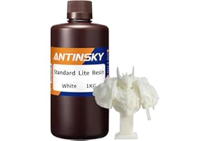 Antinsky Impresora 3D Standard Lite Resin Resina de curado UV Fotopolímero de 405 nm para LCD/DLP Alta actividad Alta precisión Baja contracción Curado rápido Gran estabilidad Bajo olor blanco 1kg