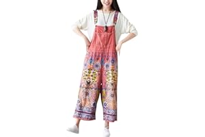 Youlee Donna Pantaloni larghi Denim Salopette tutine Pantaloni