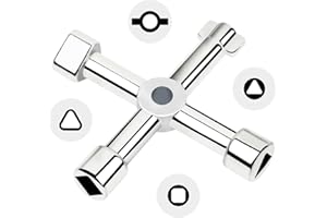 LEUOVE Utility Meter Boxes Key Electry Gas Meter Box Key Cupboard Key, Cabinet Key 4 in 1 Versatility, Zinc Alloy Metal Key