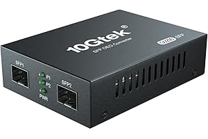 10Gtek 1.25G/2.5Gbps Two Ports SFP Mode Converter, SFP Repeater (Without Transceiver), European Power Adapter
