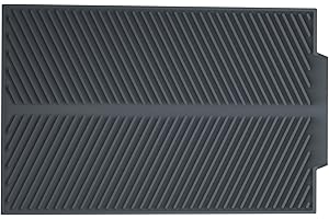 ANTUREBAY Mata ociekowa z silikonu, bardzo duża, odporna na wysoką temperaturę i antypoślizgowa, gumowa mata do suszenia naczyń i szklanek (43 x 33 cm, szara)