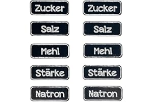 HAVATI Adesivi da cucina per polvere bianca: zucchero, sale, farina, amido e soda, 10 pezzi