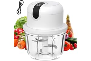RUIOOMEEP Elektrischer Küchenzerkleinerer,Zwiebelzerkleinerer elektrisch 350 ml,Zerkleinerer Küche Elektrisch,kabelloser Zwiebelzerkleinerer,USB-Aufladung,geeignet für Zwiebeln, Obst, Nüsse, Fleisch, Knoblauch