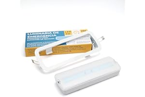 Alpinaluz Luz de Emergencia LED 3W con Batería de Litio, Chip LED de SMD2835 265lm Duración de 3 Horas - Incluye Kit de Empotrar y Clips, Difusor de PC Resistente