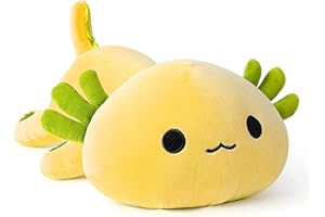 shownicer Peluche Axolotl, Kawaii Axolotl Giocattolo Morbido, Animali di Peluche, Bambola di Peluche Cuscino, Regalo per Bambini Ragazza 3+ Anni (Giallo, 33cm)