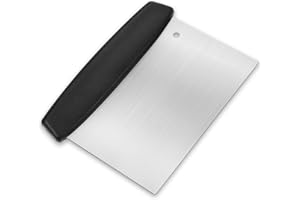 MBAIYO Premium Dough Cutter, Large, Dough Scraper, Stainless Steel Dough Card, 16.5 cm Bench Scraper with Non-Slip Handle, Dough Spatula, Scraper, Dough Separator, Multi-Purpose Kitchen Scraper for