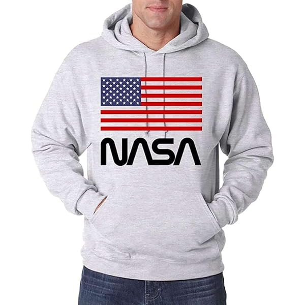 Cuba10 NASA - Sweat à capuche en coton molletonné Full Zip avec poches, pour homme, en coton chaud, sportif, pour la maison, la salle de sport, le jogging, les loisirs NF03Z, gris