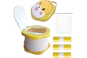 NAUXIU Bebé Inodoro Plegables,Inodoro Infantil Plegable,Asiento Inodoro Plegable, Portátil Reductor WC,Entrenamiento para Bebés con Orinal de Viaje al Aire libre en Interiores con Bolsa (jaune)
