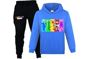 Forlcool Cotton Hoodie+Pants Rainbow Boys and Girls Casual Tracksuits Kids Jumper Tops Set