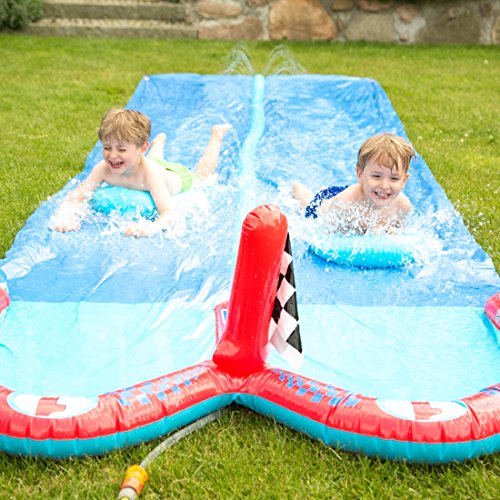 Ultrakidz Doppel-Wasserrutsche / Wasserbahn mit 2 Boards, Länge 610 cm - 6