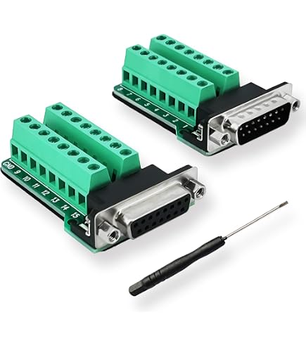 Lot De 5 Connecteurs DB15 RS232 à Souder - Broches Plaqué Or, Capots Plastique & Décharge De Traction, Idéal Pour Câbles Série Personnalisés