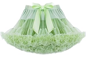 YILEEGOO Toddler Girls' Layered Pleated Tulle Mini Skirt Ballet Dance Tutu Petticoat Birthday Party Fancy Dress
