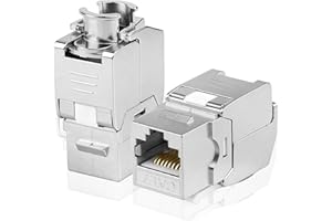 WITFOAM 2 Módulos Conector RJ45 Hembra Cat 7, Conector Apantallado STP AWG 22-24, Transferencia de Datos hasta 10 Gbps y 1000 MHz, Compatible Cables LAN, Ethernet, Gigabit, Fácil Instalación sin Herramientas