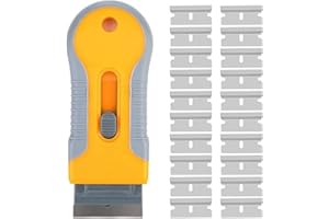 AZWOOD Cleaning Scraper Tool Set, Non-Scratch Oven, Hob Glass, and Cooktop Cleaning Tool with 20 Pieces of Replaceable Blades