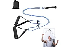 FADERR Shoulder Pulley, Over The Door Recovery Exercise Pulley for Shoulder Rehab, Arm Rehabilitation Over Head Pulley System, Improve Flexibility, Strength, Range of Motion(Blue,Size:78inch)
