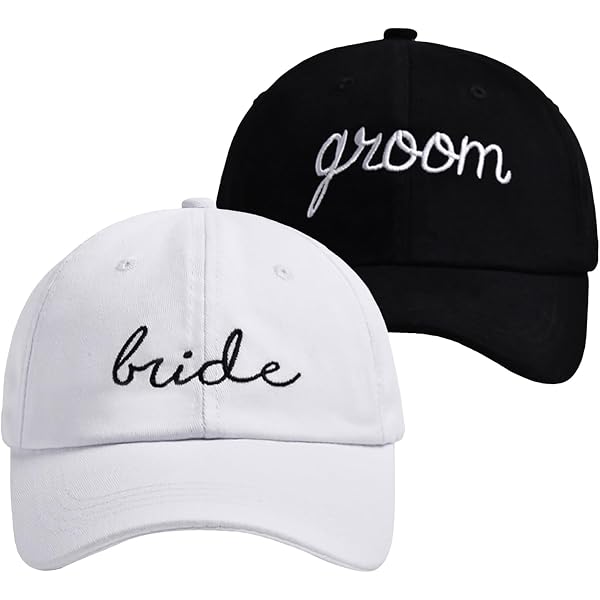 Mr & Mrs Embroidered Baseball Caps - Matching Couple Hats For Wedding & Gifts