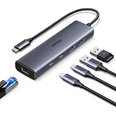 UGREEN USB C to Ethernet Hub 6 in 1 10Gbps LAN Thunderbolt 3 Type C | Compatible with iPhone 18 Pro Max 17 16 15 MacBook Pro