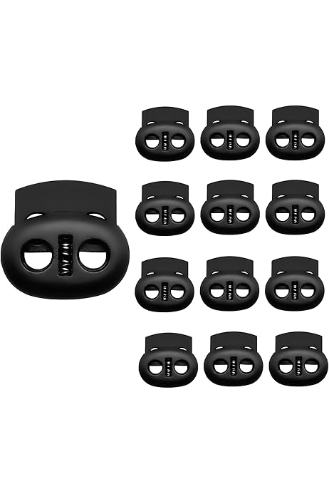 Elastico Nero Per Cucito 30 Fermacorda In Plastica Nera