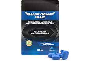 HappyMan Blue 20 Tablets | Natural Herbal Supplement for Men | Prolonged Performance and Enhancement Tablets | Fast Acting and Extra Strong | Stamina and Energy Support | Ginseng