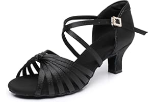 Rosefinch Zapatos de Baile Latino para Mujer Zapatos de Baile de salón Zapatos de Baile de práctica Profesional Tacón de 5/7cm 34-43EU
