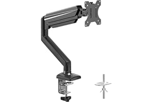 suptek Support Ecran PC pour Moniteur LCD LED de 13 à 32 Pouces, Bras de Moniteur à Ressort à Gaz, Hauteur Réglable, VESA 75/100 mm, Inclinaison de ± 90°, Rotation de 360°, Capacité 2-9 kg, MD01A