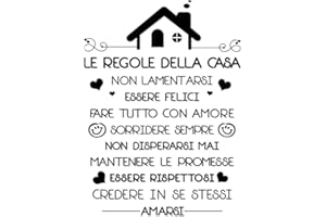 MEJOSER Le Regole della Casa Italiano Adesivi da Parete Muro Adesivo Murali Decorativo Decorazione fai da te Domestica Porta Camera da Letto Soggiorno