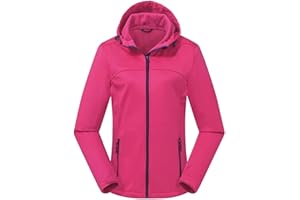 ATLASLAVA Damen Softshelljacke Wasserdichte Atmungsaktive Leichte Fleece Kapuze Übergangsjacke Laufen Wanderjacke