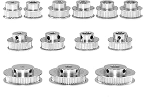 DTMENG 1pcs GT2 Aluminium zahnriemenrad Zahnscheibe 40 Zähne Zahnradbohrung 5mm 6,35mm 8mm 10mm 12mm Aluminium Zahnrad Zahnbreite Bandbreite 6mm für 3D-Drucker Reprap (40 Zähne Innenloch 6,35mm)