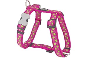 Red Dingo Harnais Réglable pour Chien Hypno Marron Rose Etoiles Vert 30-42 cm 12 mm