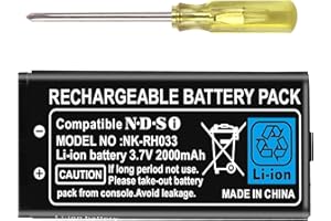 FLSTOR TWL-003 Batterie lithium-ion rechargeable 2000 mAh pour Nintendo DSi, console de jeu NDSi (pas pour Nintendo DSi XL, DS Lite, DSi LL)