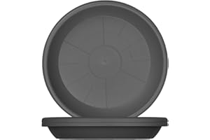 BigDean 3X Blumentopf Untersetzer Ø 39 cm Farbe Anthrazit Kunststoff Blumenuntersetzer Blumentopfuntersetzer passend zu Ø 40 cm Blumentöpfen