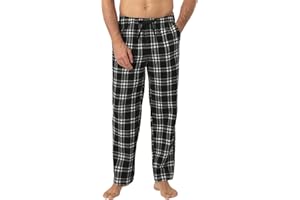 LAPASA Pantaloni Pigiama 100% Cotone Leggero Uomo con Tasche Laterali - Abbigliamento da Notte Pantaloni Tuta Lunghi Casa Relax Scozzesi Quadri Taglie Forti M38