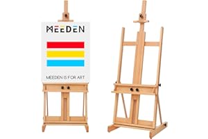 MEEDEN Chevalet d'artiste Classique: Chevalet à Massif Bois de Hêtre, Sol Chevalet, Bois Chevalet pour Huile, Acrylique, Peinture Pastel, Peut Contenir Toiles Jusqu'à 196cm (77 Pouce), Naturelle