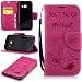 Produktbild LMAZWUFULM Hülle für Samsung Galaxy A3 2017 SM-A320F 4,7 Zoll PU Leder Magnetverschluss Brieftasche Lederhülle Wütend Cartoon Kettensäge Bär Geprägte Design von Book style mit Stent-Funktion und Karten Slot Ledertasche Flip Cover für Samsung Galaxy A3 2017 SM-A320F (4,7 Zoll) Rose-karminrot