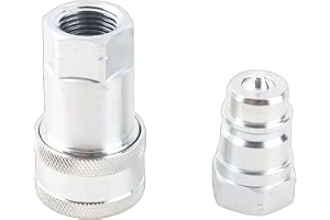 Jeffergarden 1/2in NPT Hydraulisk Koppling, 2 St ISO 7241 A Hydraulisk Snabbkoppling Hane och Hona, med Dammlock, för Hydraul