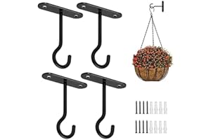 FUFUPAW Lot de 4 Supports Muraux de 10 cm pour Suspension de Fleurs et Plantes - Crochets Muraux pour Plantes Domestiques (Noir)