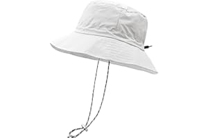 woogwin Waterproof Bucket Rain Hat with Chin Strap Quick Dry Packable Boonie Sun Hat Safari Hat UV Protection