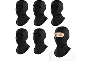 DXPETA Kids Balaclava, 5-Pack Black Ski Face Mask, Breathable Face Covering for Outdoor Sports, Motorcycle Riding, UV Protection, One Size Fits Most