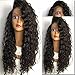 Produktbild Andria Hair Deep Wave Human Hair Wigs 100% Brazilian Virgin Hair Lace Front Wigs Glueless Full Lace Wigs with Baby Hair and Bleached Knots for Black Women (8"-75")