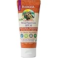 Badger - SPF 30 Kids Sunscreen Cream with Zinc Oxide for Face and Body, Broad Spectrum & Water Resistant Reef Safe, Natural Mineral Sunscreen with Organic Ingredients, 2.9 fl oz