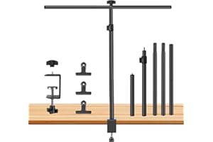 JEBUTU Hintergrund Ständer Klein 90x100cm, 26-90cm Fotohintergrund Ständer Tisch mit 3 Clamps, Desktop Small Backdrop Stand, Hintergrund Halterung Tisch für Fotografie Bapier, Banner