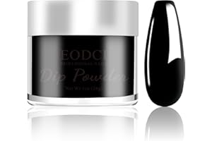 EODCI Poudre à Ongles Classique Couleur Noir, Poudre d'Ongles Professionnel Nail Art Décoration d'Ongles Débutant,Manucure Salon DIY, Sans Odeur & Durable, Lampe à Ongles Non Requise, 1 Oz
