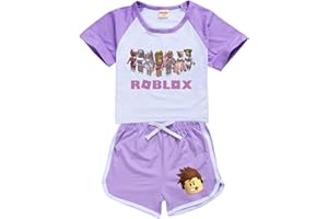 CKCKTZ Girls Graphic T-Shirt Clothes Tops Blouse Ro-blox Shorts Pants Summer Outfit Set