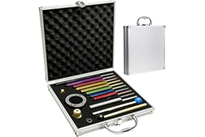 RATSTONE Stimmgabel Neurologie, 10er Set mit Sockel + 2 Silikonhämmer und Reinigungstücher, Ideale Stimmgabeln für Heilung, Chakrenheilung, Klangheilung, Anti-Kompression.